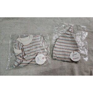 Goumi kids bamboo bodysuit and hat size 3-6m